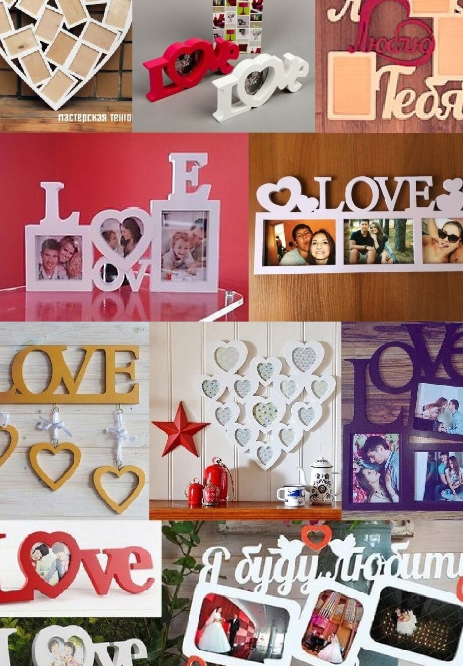 Intra απο ξύλο plywood 3mm-4mm πάχος – Συλλογή δώρων για την ημέρα του Αγίου Βαλεντίνου με κορνίζες φωτογραφιών για ζευγάρια 20x20 cm INTRAVECTRY-MY556408