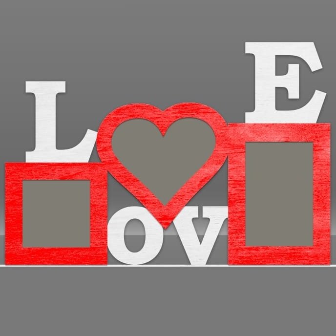 Intra απο ξύλο plywood 3mm-4mm πάχος – ξύλο πολλαπλών καρέ φωτογραφιών Love Heart 45x50 cm INTRAVECTRY-MY556952