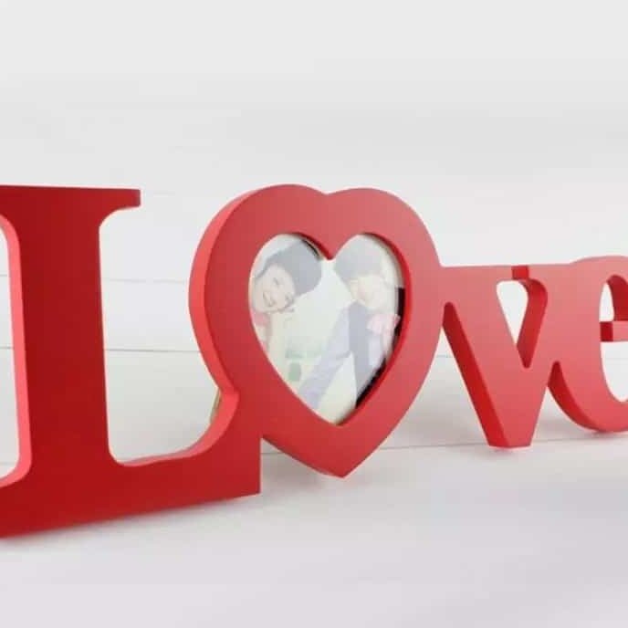 Intra απο ξύλο plywood 3mm-4mm πάχος – Romantic Love Κορνίζα για Ζευγάρι ξύλο 35x40 cm INTRAVECTRY-MY556955