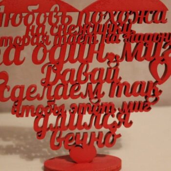 Intra απο ξύλο plywood 3mm-4mm πάχος – Αναμνηστικό ξύλο καρτών καρδιών από λέξεις 40x45 cm INTRAVECTRY-MY556423 - Image 1