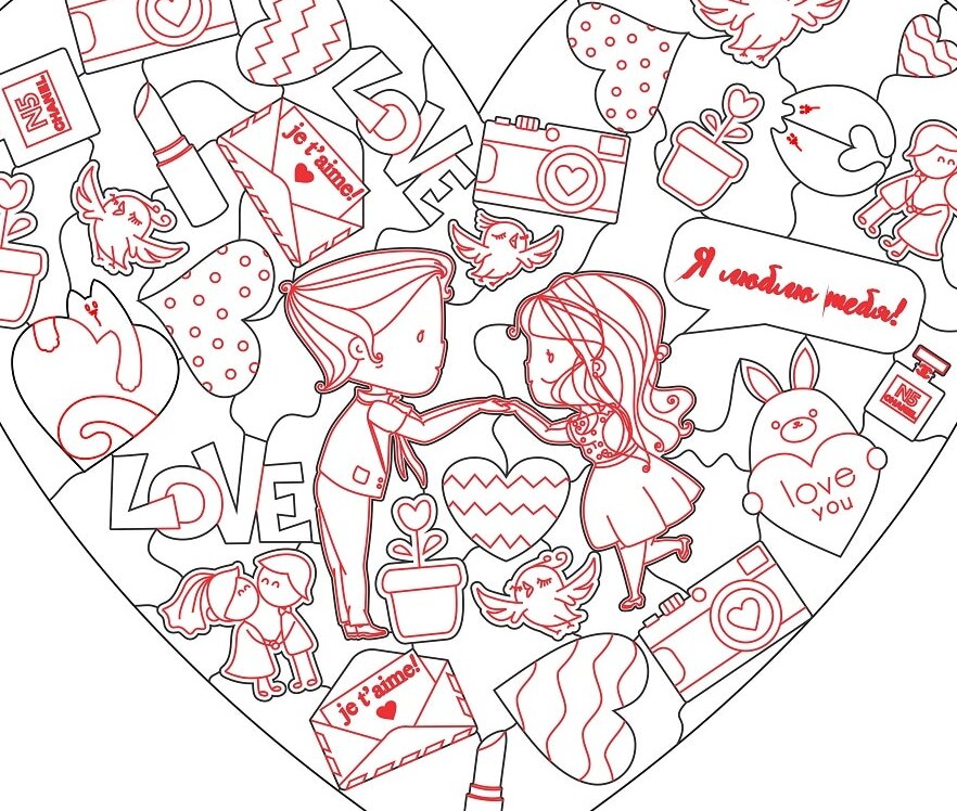 Intra απο ξύλο plywood 3mm-4mm πάχος – ξύλο Ξύλινο παζλ σε σχήμα καρδιάς για τους ερωτευμένους 20x25 cm INTRAVECTRY-MY556957