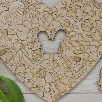 Intra απο ξύλο plywood 3mm-4mm πάχος – ξύλο Ξύλινο παζλ Love Heart 30x35 cm INTRAVECTRY-MY556427 - Image 1