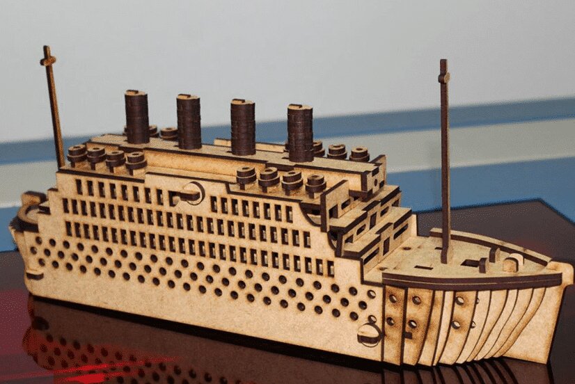 Intra απο ξύλο plywood 3mm-4mm πάχος – Σετ μοντέλου 3D ξύλινου παζλ Titanic Ship 12x15 cm INTRAVECTRY-MY561582