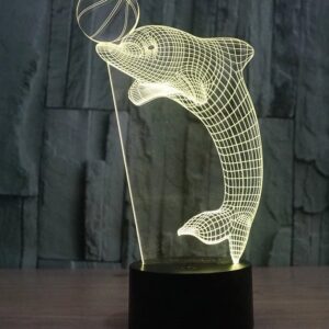 Intra απο ξύλο plywood 3mm-4mm πάχος – ξύλο χαρακτικής με λέιζερ δελφίνι με μπάλα 3D LED Night Light 40x45 cm INTRAVECTRY-MY556491