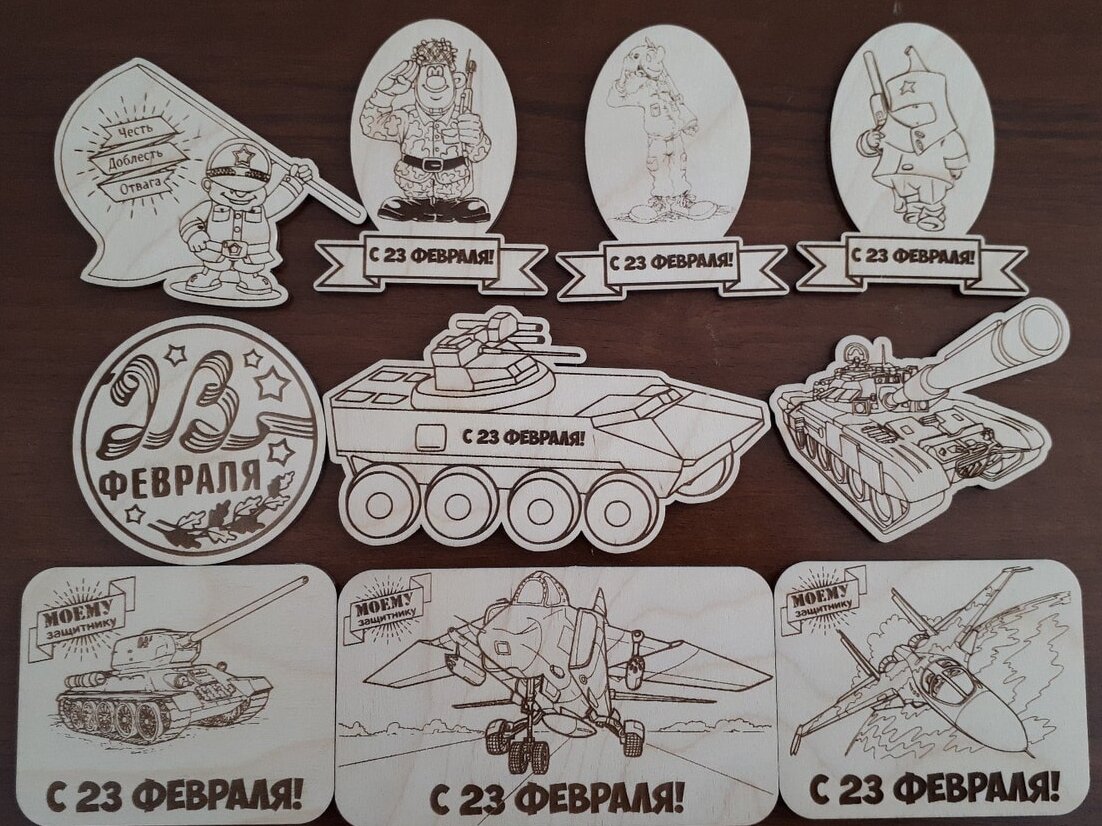 Intra απο ξύλο plywood 3mm-4mm πάχος – Εγχάρακτοι μαγνήτες από ξύλο 23 Φεβρουαρίου ξύλο 40x40 cm INTRAVECTRY-MY561467