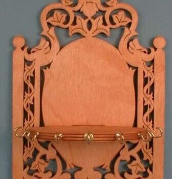 Intra απο ξύλο plywood 3mm-4mm πάχος – Ράφι τοίχου Fretwork με ξύλο θήκης κλειδιού 35x40 cm INTRAVECTRY-MY559208 - Image 1