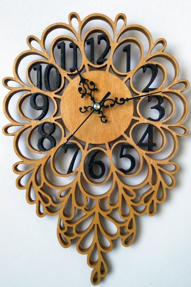 Intra απο ξύλο plywood 3mm-4mm πάχος – Διακοσμητικό ξύλο ρολόι τοίχου από ξύλο 40x40 cm INTRAVECTRY-MY561178