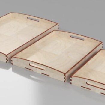 Intra απο ξύλο plywood 3mm-4mm πάχος – 3 Συσκευάστε το ξύλο ορθογώνιων δίσκων σερβιρίσματος 40x40 cm INTRAVECTRY-MY559116 - Image 1