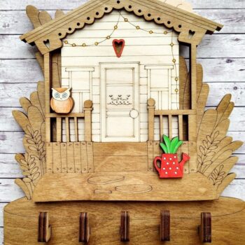 Intra απο ξύλο plywood 3mm-4mm πάχος – Κρεμάστρα κλειδιού σπιτιού με λίμα με ξύλινους γάντζους 15x15 cm INTRAVECTRY-MY556536 - Image 1