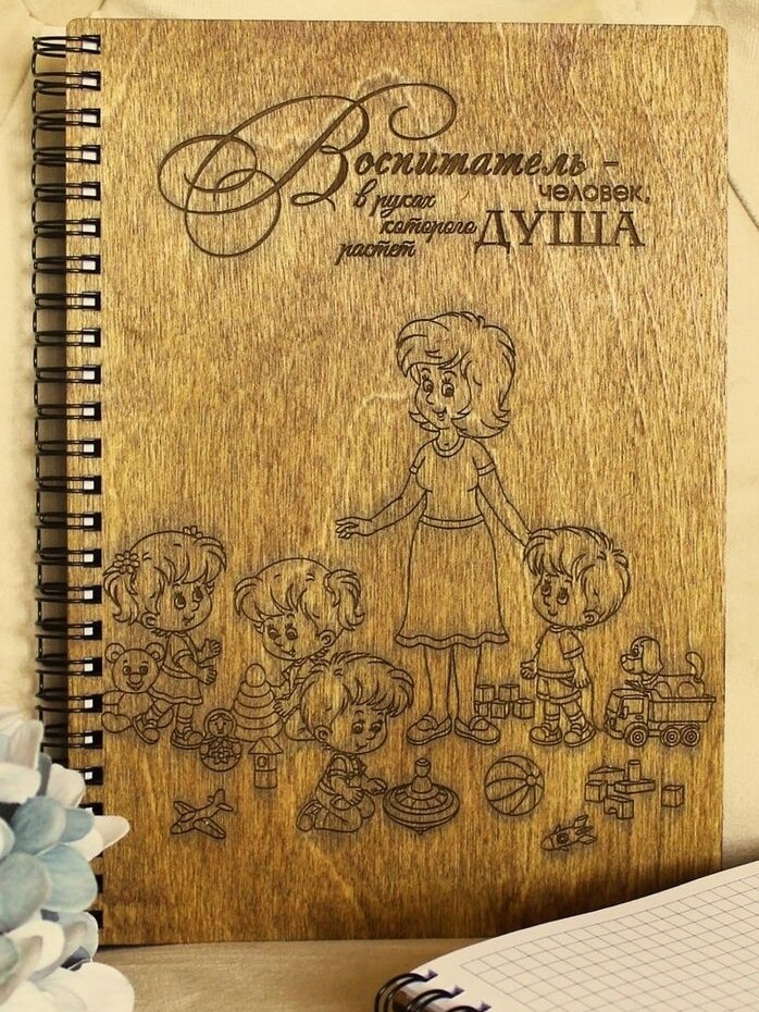 Intra απο ξύλο plywood 3mm-4mm πάχος – Εξώφυλλο σημειωματάριου για ξύλο χαρακτικής με λέιζερ Educator 25x25 cm INTRAVECTRY-MY556538