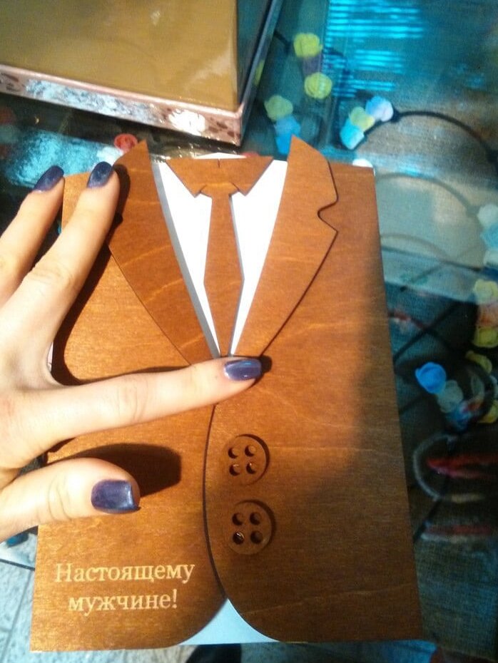 Intra απο ξύλο plywood 3mm-4mm πάχος – ξύλο καρτ ποστάλ με κοστούμι γραβάτα 12x15 cm INTRAVECTRY-MY556539