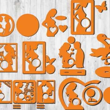 Intra απο ξύλο plywood 3mm-4mm πάχος – Ανακοίνωση εγκυμοσύνης Σάρωση ξύλου συλλογής κορνίζες 25x25 cm INTRAVECTRY-MY556550 - Image 1