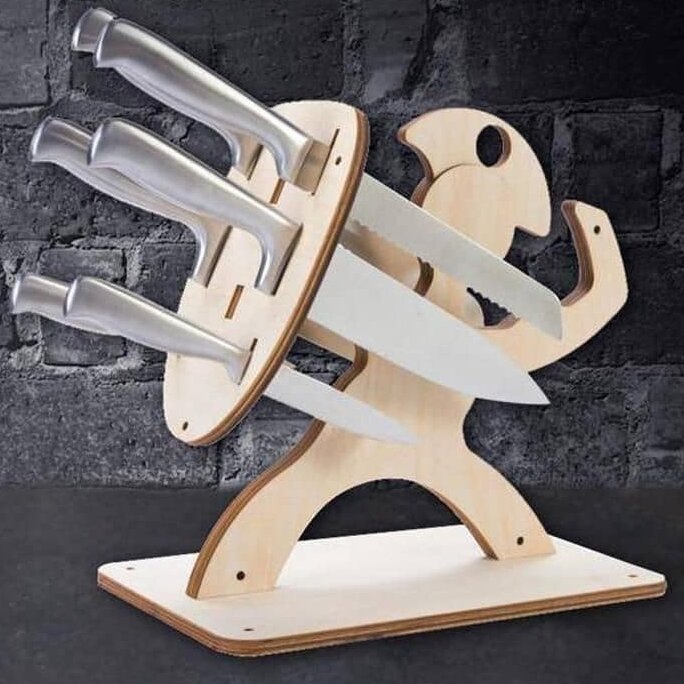 Intra απο ξύλο plywood 3mm-4mm πάχος – ξύλο Spartan Knife Block 45x50 cm INTRAVECTRY-MY557766