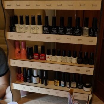 Intra απο ξύλο plywood 3mm-4mm πάχος – Βερνίκι νυχιών 4 επιπέδων λίμα τραπεζιού 40x45 cm INTRAVECTRY-MY556592 - Image 1