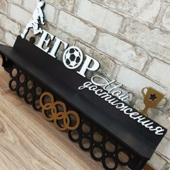 Intra απο ξύλο plywood 3mm-4mm πάχος – Ράφι επίδειξης τροπαίων ποδοσφαίρου και μεταλλίων 30x30 cm INTRAVECTRY-MY556615 - Image 1