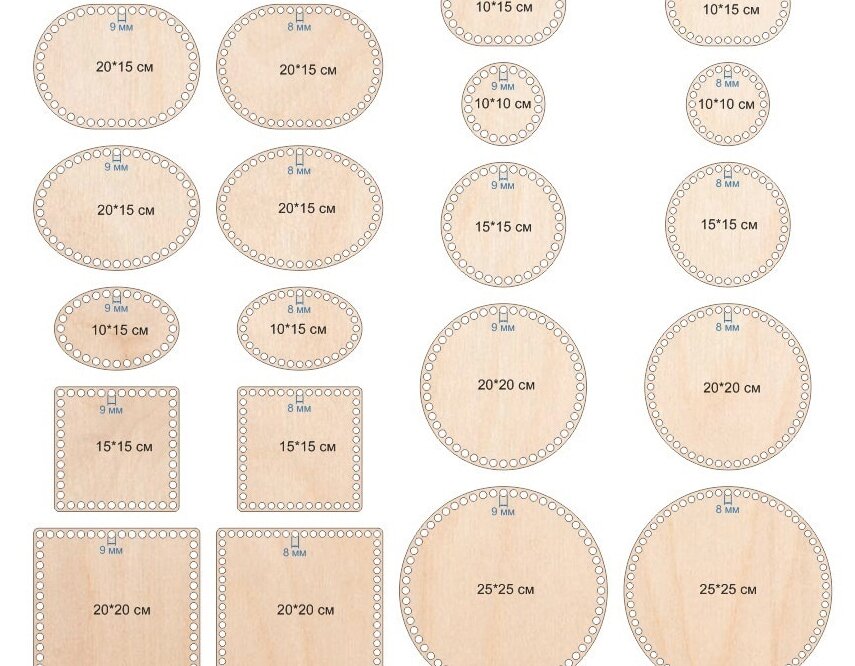 Intra απο ξύλο plywood 3mm-4mm πάχος – 20 Ξύλινες Διατάξεις Πάτου Καλαθιού 30x35 cm INTRAVECTRY-MY556629