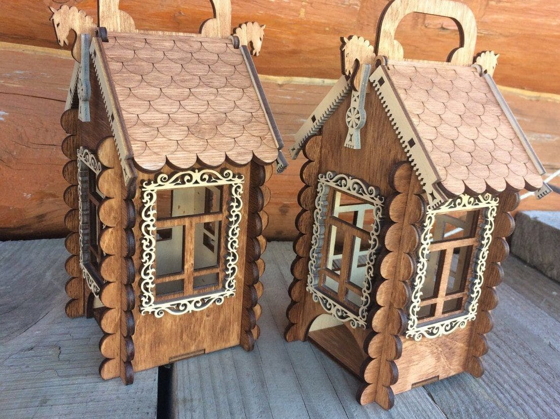 Intra απο ξύλο plywood 3mm-4mm πάχος – Τσαγιού Σπίτι με Άλογα 4mm 20x20 cm INTRAVECTRY-MY556631