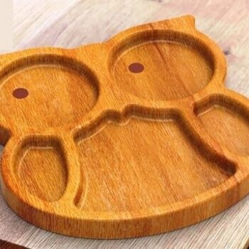 Intra απο ξύλο plywood 3mm-4mm πάχος – Ξύλινο παιδικό πιάτο σε σχήμα κουκουβάγιας 40x45 cm INTRAVECTRY-MY559119 - Image 1