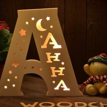 Intra απο ξύλο plywood 3mm-4mm πάχος – Προσαρμοσμένο όνομα LED Night Light Letter A 45x50 cm INTRAVECTRY-MY556657 - Image 1