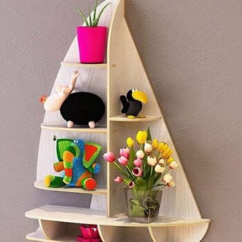 Intra απο ξύλο plywood 3mm-4mm πάχος – Ράφι τοίχου σε σχήμα σκάφους 50x60 cm INTRAVECTRY-MY556674 - Image 1