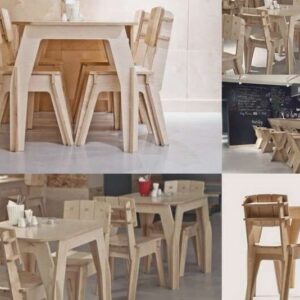 Intra απο ξύλο plywood 3mm-4mm πάχος – Ξύλινη διάταξη τραπεζιού και καρέκλας 50x60 cm INTRAVECTRY-MY560267