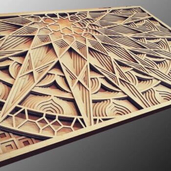 Intra απο ξύλο plywood 3mm-4mm πάχος – Ξύλινη πολυστρωματική τέχνη τοίχου Mandala 20x20 cm INTRAVECTRY-MY558035 - Image 1