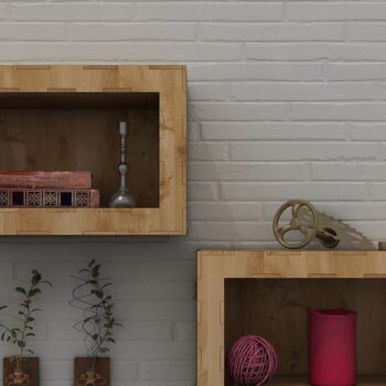 Intra απο ξύλο plywood 3mm-4mm πάχος –  ραφιών τοίχου Πρότυπα Glowforge Δίασταση  40x30 cm INTRAFABR-39948257 - Image 1