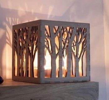 Intra απο ξύλο plywood 3mm-4mm πάχος – Ξύλινη θήκη φωτιστικού τσαγιού με σχέδιο δέντρου 45x50 cm INTRAVECTRY-MY557408 - Image 1