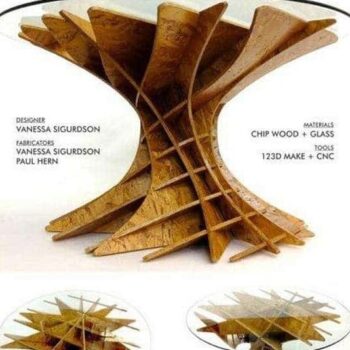 Intra απο ξύλο plywood 3mm-4mm πάχος – Τραπεζάκι σαλονιού Kurves Ξύλινο 50x60 cm INTRAVECTRY-MY560268 - Image 1