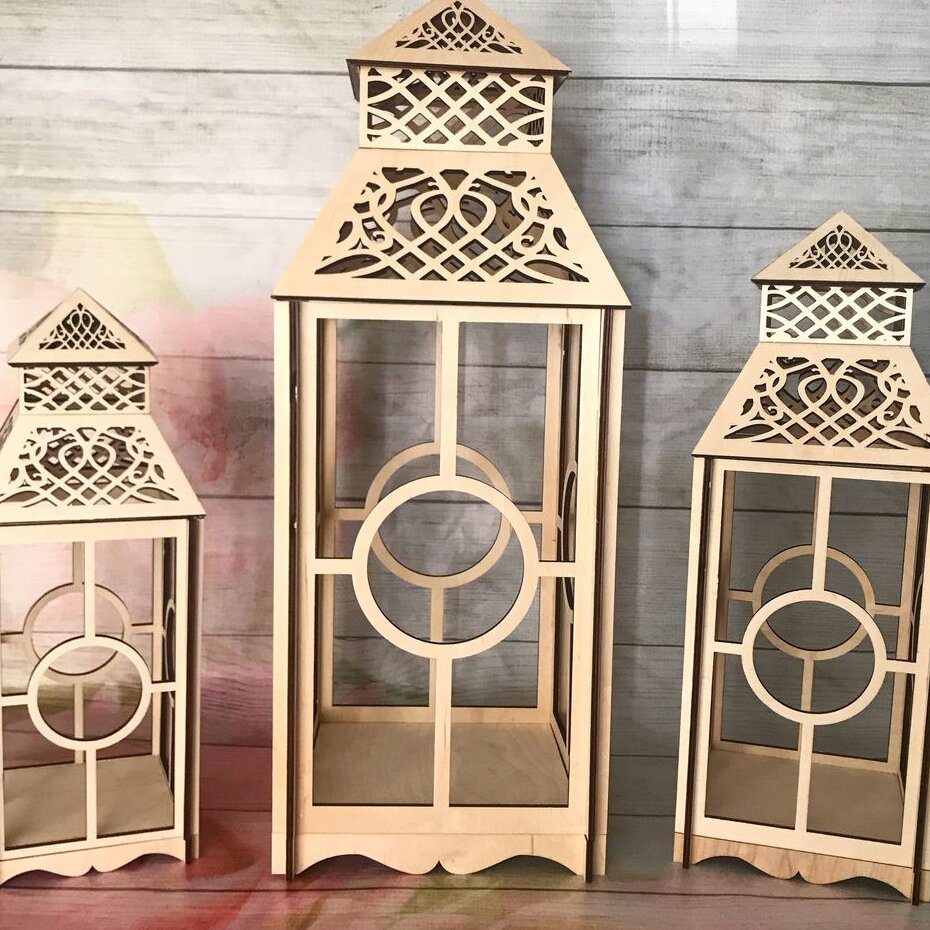 Intra απο ξύλο plywood 3mm-4mm πάχος – Φανάρι αραβικού ρεσώ σε 3 μεγέθη για το ξύλο στολισμού του Eid 35x40 cm INTRAVECTRY-MY558704