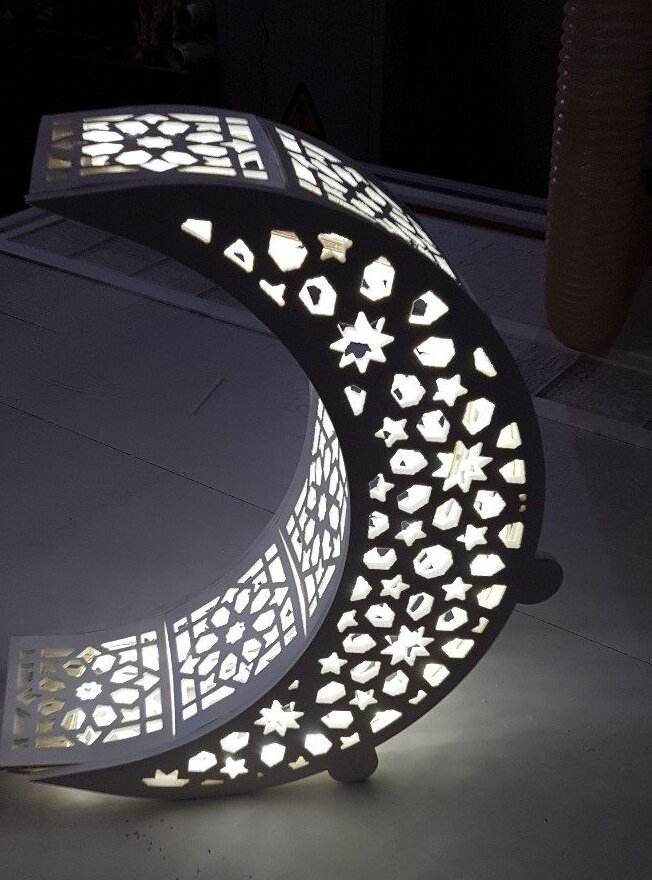 Intra απο ξύλο plywood 3mm-4mm πάχος – ξύλο Φωτιστικό Νυχτερινής Σελήνης Ραμαζάνι 35x40 cm INTRAVECTRY-MY557923