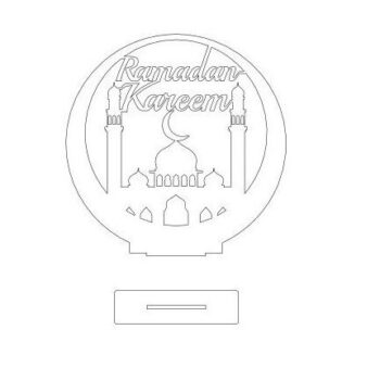 Intra απο ξύλο plywood 3mm-4mm πάχος – Διακοσμητικό ξύλο επιτραπέζιας βάσης Ramadan Kareem 40x40 cm INTRAVECTRY-MY558708 - Image 3