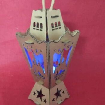 Intra απο ξύλο plywood 3mm-4mm πάχος – Παλαιό ξύλο φαναριού Ramadan Kareem 30x30 cm INTRAVECTRY-MY558710 - Image 2