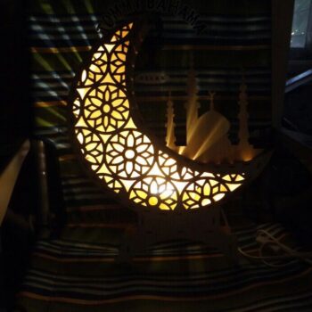 Intra απο ξύλο plywood 3mm-4mm πάχος – Ξύλινο τόξο φαναριού Ramadan Crescent 30x35 cm INTRAVECTRY-MY557932 - Image 3