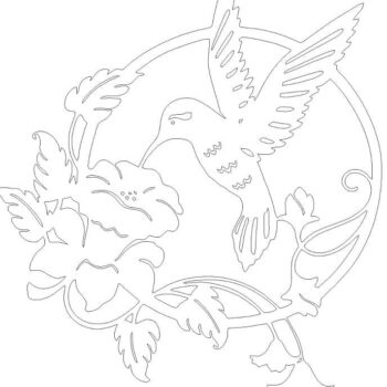 Intra απο ξύλο plywood 3mm-4mm πάχος – ξύλο τέχνης τοίχου με λουλούδια Hummingbird 25x30 cm INTRAVECTRY-MY557199 - Image 3