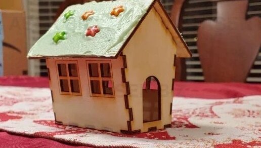 Intra απο ξύλο plywood 3mm-4mm πάχος – ξύλο Ξύλινου Μίνι Σπίτι 30x30 cm INTRAVECTRY-MY557426