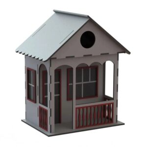 Intra απο ξύλο plywood 3mm-4mm πάχος – ξύλο τροφοδοσίας πουλιών σε σχήμα ξύλινου σπιτιού 20x20 cm INTRAVECTRY-MY557430