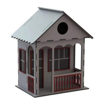 Intra απο ξύλο plywood 3mm-4mm πάχος – ξύλο τροφοδοσίας πουλιών σε σχήμα ξύλινου σπιτιού 20x20 cm INTRAVECTRY-MY557430 - Image 1