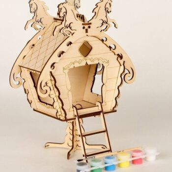 Intra απο ξύλο plywood 3mm-4mm πάχος – Γούρνα τροφοδοσίας ξύλινης καλύβας με ξύλο σχεδίασης αψίδας 40x40 cm INTRAVECTRY-MY557434 - Image 1