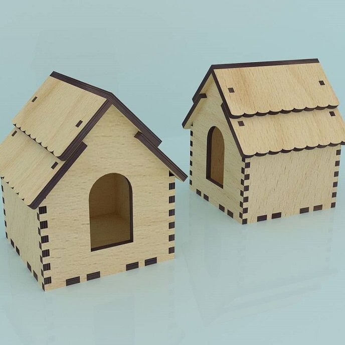 Intra απο ξύλο plywood 3mm-4mm πάχος – Σπίτι με Λίμα Ψαροκόκαλο Στέγης 4mm 40x40 cm INTRAVECTRY-MY557438