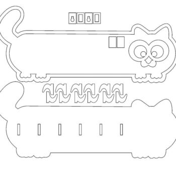 Intra απο ξύλο plywood 3mm-4mm πάχος – ξύλο Ξύλινης κλειδαριάς Sausage Cat 12x15 cm INTRAVECTRY-MY557568 - Image 2