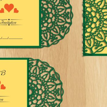 Intra απο ξύλο plywood 3mm-4mm πάχος – Προσκλητήριο γάμου Δίασταση 20x20 cm INTRAFABR-32210804 - Image 1