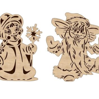 Intra απο ξύλο plywood 3mm-4mm πάχος – ξύλο διακόσμησης Winter Girl Snow Maiden Πρωτοχρονιάς 10x10 cm INTRAVECTRY-MY558213 - Image 1