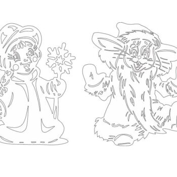 Intra απο ξύλο plywood 3mm-4mm πάχος – ξύλο διακόσμησης Winter Girl Snow Maiden Πρωτοχρονιάς 10x10 cm INTRAVECTRY-MY558213 - Image 2