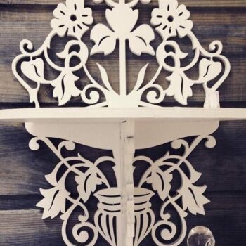 Intra απο ξύλο plywood 3mm-4mm πάχος – ξύλο ραφιού τοίχου Floral Fretwork 45x50 cm INTRAVECTRY-MY559143 - Image 1