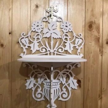 Intra απο ξύλο plywood 3mm-4mm πάχος – ξύλο ραφιού τοίχου Floral Fretwork 45x50 cm INTRAVECTRY-MY559143 - Image 2