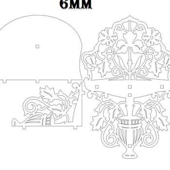 Intra απο ξύλο plywood 3mm-4mm πάχος – ξύλο ραφιού τοίχου Floral Fretwork 45x50 cm INTRAVECTRY-MY559143 - Image 3