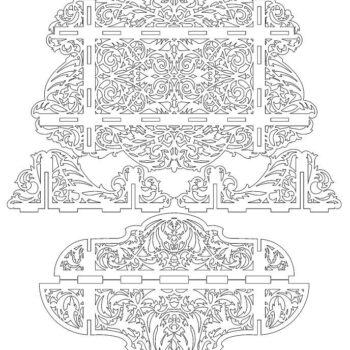 Intra απο ξύλο plywood 3mm-4mm πάχος – Κύλιση ξύλου ραφιού τοίχου Fretwork 12x15 cm INTRAVECTRY-MY559147 - Image 2