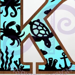 Intra απο ξύλο plywood 3mm-4mm πάχος – Ocean Large K Wall Letter 3 Layer Sign Δίασταση 40x30 cm INTRAFABR-123800445