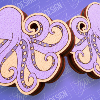 Intra απο ξύλο plywood 3mm-4mm πάχος – Ocean Stud Earrings| Αρχείο CNC Δίασταση  5x5 cm INTRAFABR-93007259 - Image 1